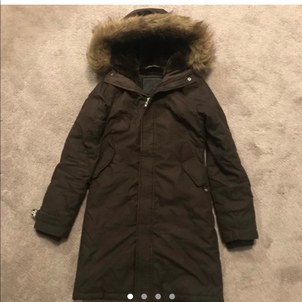 Chocolate brown Artizia goose down parka